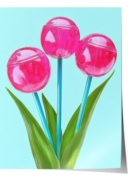 Çerçevesiz Poster, Şeker Ağacı Illüstrasyonu, Yatak Odası Dekoru Poster No: 111288