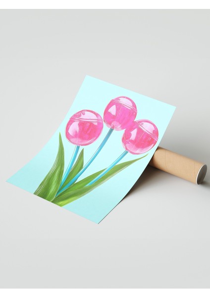 Çerçevesiz Poster, Şeker Ağacı Illüstrasyonu, Yatak Odası Dekoru Poster No: 111288 modelleri