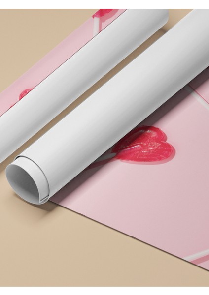 Çerçevesiz Poster, Pembe Fonda Kalp Şekerler , Mutfak Dekoru Poster No: 111857 fırsatları