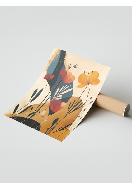 Çerçevesiz Poster, Sarı Kırmızı Gelincikler, Salon Dekoru Poster No: 111560 modelleri