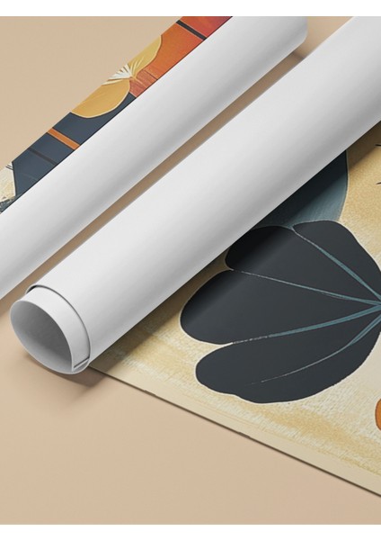 Çerçevesiz Poster, Siyah Turuncu Çiçekler, Salon Dekoru Poster No: 111564 fırsatları