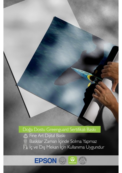 Çerçevesiz Poster, Kanoda Kürek Çeken Kişi, Ofis Dekoru Poster No: 111375