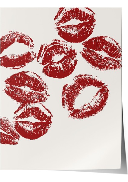 Çerçevesiz Poster, Kırmızı Dudaklar Cesur Canat, Ofis Dekoru Poster No: 111840