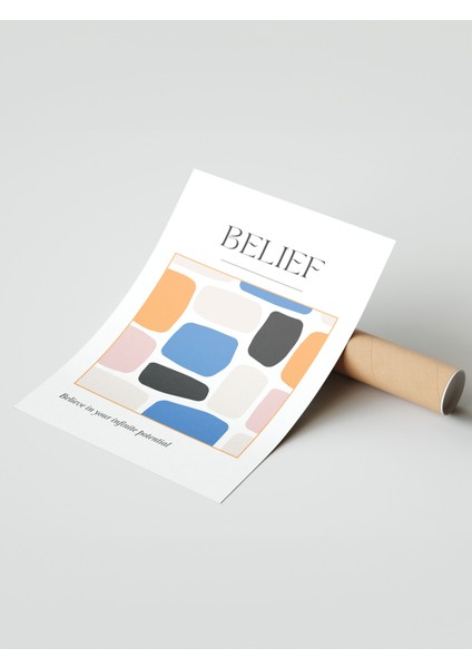 Çerçevesiz Poster, Belief Geometrik Desen, Çalışma Odası Dekoru Poster No: 112217 modelleri