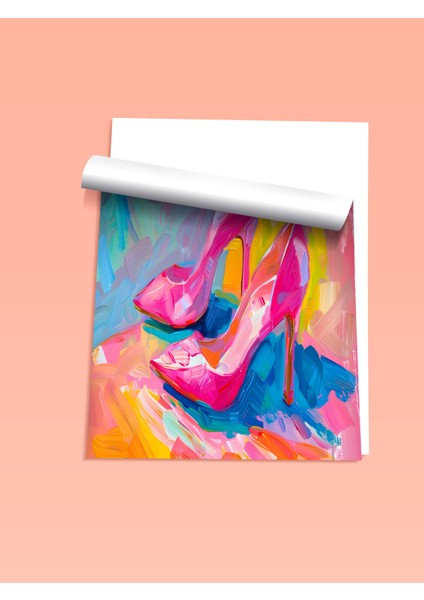 Çerçevesiz Poster, Pastel Tonda Topuklu Ayakkabı, Yatak Odası Dekoru Poster No: 111882 fiyatları