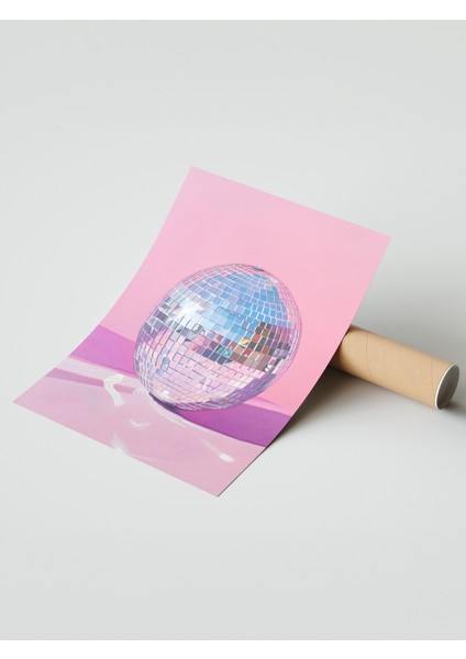 Çerçevesiz Poster, Disco Topu Illüstrasyonu, Salon Dekoru Poster No: 111880 modelleri