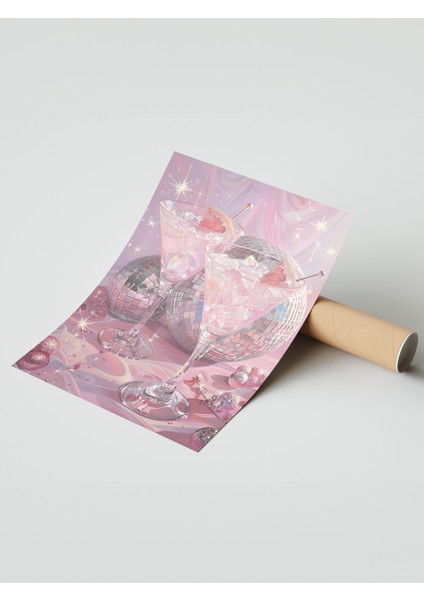 Çerçevesiz Poster, Pembe Kokteyl Kadehleri, Mutfak Dekoru Poster No: 111997 modelleri