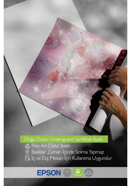 Çerçevesiz Poster, Pembe Kokteyl Kadehleri, Mutfak Dekoru Poster No: 111997