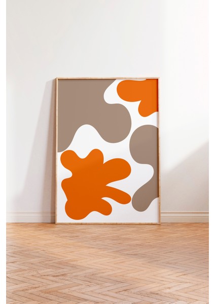 Ahşap Çerçeveli Tablo, Turuncu ve Bej Soyut Desen, Çalışma Odası Dekoru Poster No: 112337 modelleri