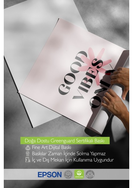 Siyah Çerçeveli Tablo, Good Vibes Only Yazı, Genç Odası Dekoru Poster No: 111932