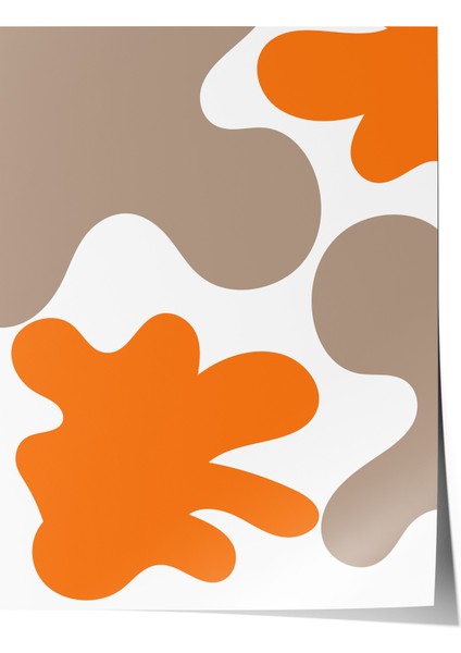 Çerçevesiz Poster, Turuncu ve Bej Soyut Desen, Çalışma Odası Dekoru Poster No: 112337