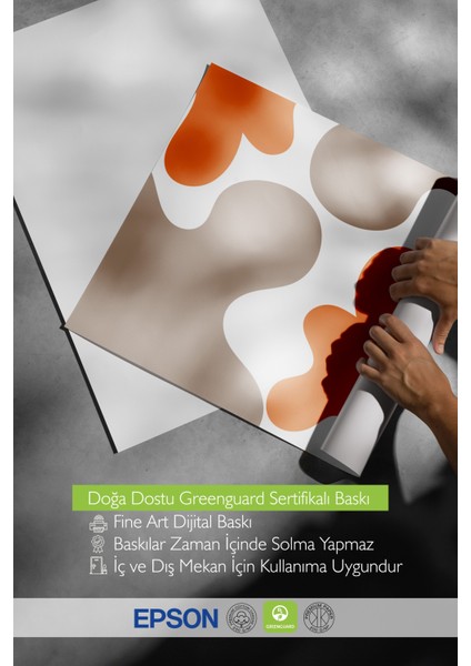 Ahşap Çerçeveli Tablo, Turuncu ve Bej Soyut Desen, Çalışma Odası Dekoru Poster No: 112337