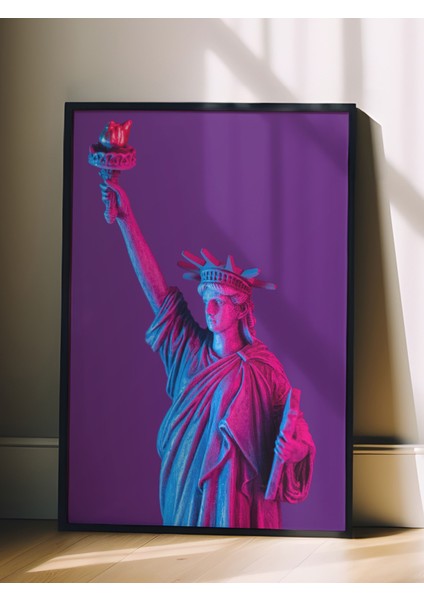 Siyah Çerçeveli Tablo, Özgürlük Heykeli, Ofis Dekoru Poster No: 111855 fiyatları
