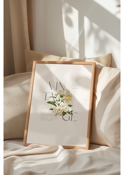 Ahşap Çerçeveli Tablo, Beyaz Çiçek Minimalist, Ofis Dekoru Poster No: 111828 indirimleri
