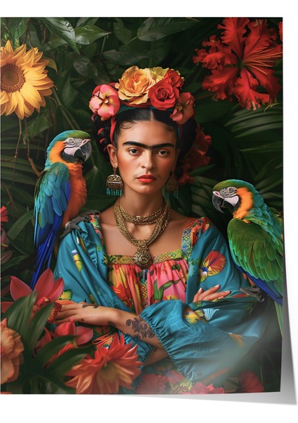 Çerçevesiz Poster, Frida Kahlo Portre, Salon Dekoru Poster No: 112021
