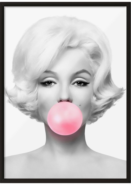 Siyah Çerçeveli Tablo, Siyah Beyaz Marilyn Monroe, Salon Dekoru Poster No: 111979
