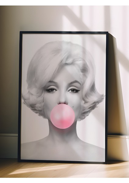 Siyah Çerçeveli Tablo, Siyah Beyaz Marilyn Monroe, Salon Dekoru Poster No: 111979 fiyatları