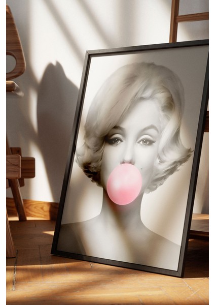 Siyah Çerçeveli Tablo, Siyah Beyaz Marilyn Monroe, Salon Dekoru Poster No: 111979 fırsatları