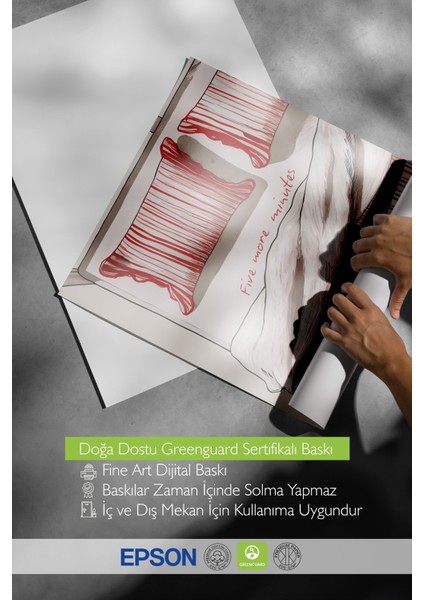 Çerçevesiz Poster, Kırmızı Nevresim Illüstrasyonu, Yatak Odası Dekoru Poster No: 112379