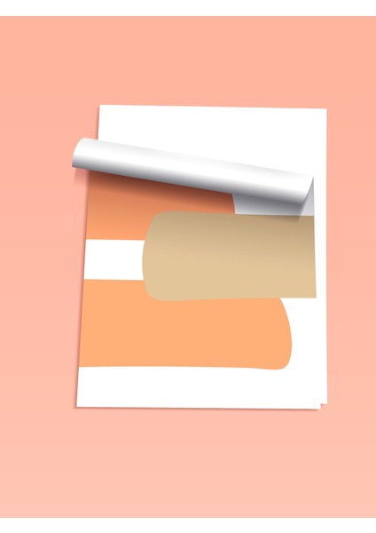 Çerçevesiz Poster, Turuncu Bej Minimal Desen, Çalışma Odası Dekoru Poster No: 112360 fiyatları