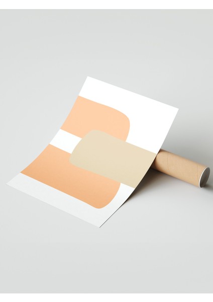 Çerçevesiz Poster, Turuncu Bej Minimal Desen, Çalışma Odası Dekoru Poster No: 112360 modelleri
