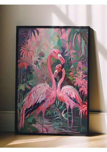 Siyah Çerçeveli Tablo, Pembe Flamingolar, Yatak Odası Dekoru Poster No: 112205 fiyatları
