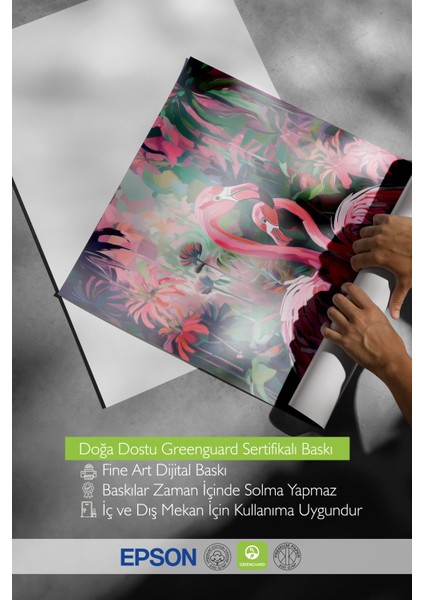 Siyah Çerçeveli Tablo, Pembe Flamingolar, Yatak Odası Dekoru Poster No: 112205