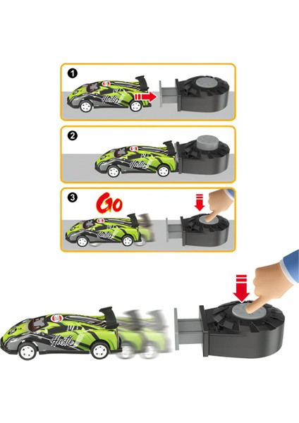 Fırlatma Rampalı 12 Li Çek Bırak Araba Seti