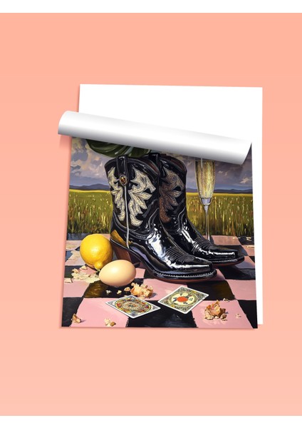 Çerçevesiz Poster, Kovboy Çizmesi Natürmort, Mutfak Dekoru Poster No: 111471 fiyatları