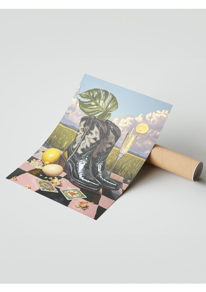 Çerçevesiz Poster, Kovboy Çizmesi Natürmort, Mutfak Dekoru Poster No: 111471 modelleri