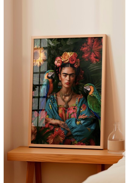 Ahşap Çerçeveli Tablo, Frida Kahlo Portre, Salon Dekoru Poster No: 112021 fiyatları