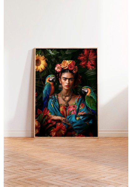 Ahşap Çerçeveli Tablo, Frida Kahlo Portre, Salon Dekoru Poster No: 112021 modelleri