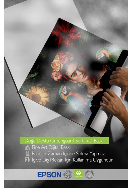 Ahşap Çerçeveli Tablo, Frida Kahlo Portre, Salon Dekoru Poster No: 112021