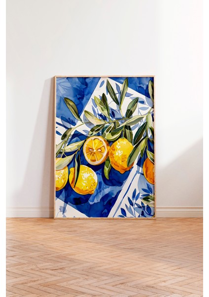 Ahşap Çerçeveli Tablo, Limon Dalları, Mutfak Dekoru Poster No: 112022 modelleri