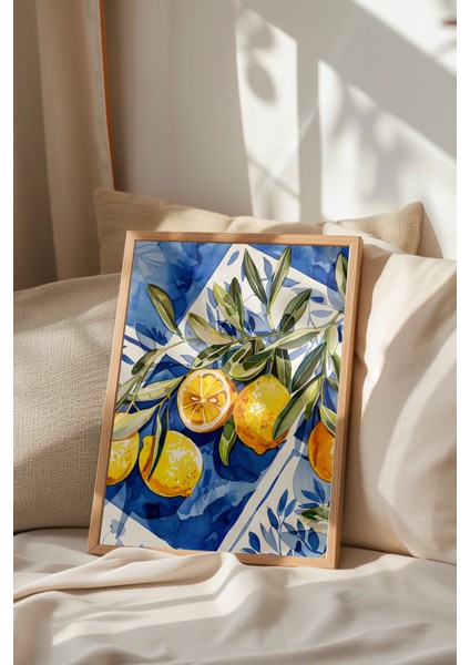 Ahşap Çerçeveli Tablo, Limon Dalları, Mutfak Dekoru Poster No: 112022 indirimleri