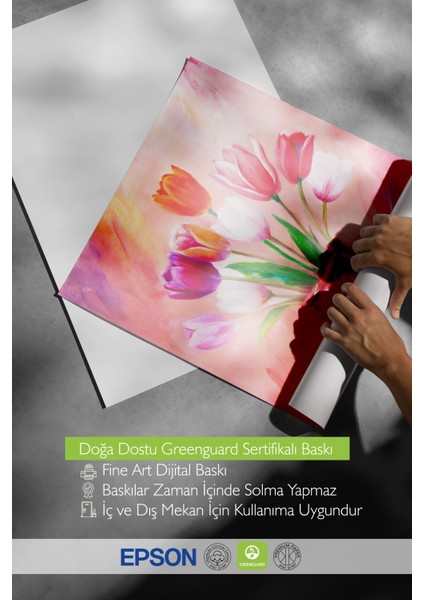 Çerçevesiz Poster, Kırmızı Vazoda Laleler, Salon Dekoru Poster No: 111773