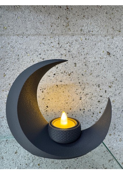 Tealight Ay Dekor - Gri