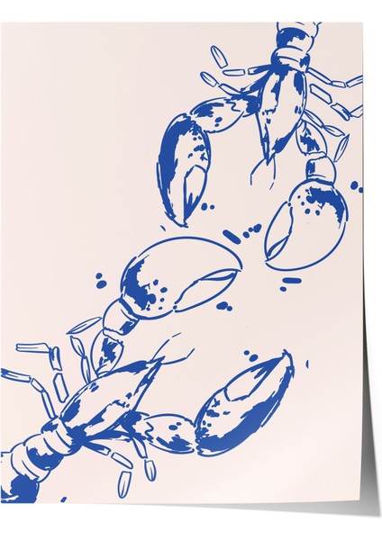 Çerçevesiz Poster, Minimalist Yengeçler, Yatak Odası Dekoru Poster No: 112161