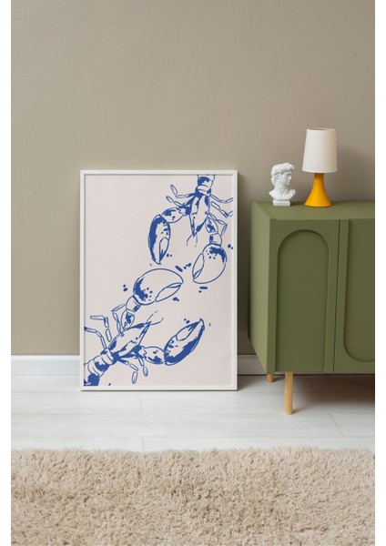 Beyaz Çerçeveli Tablo, Minimalist Yengeçler, Yatak Odası Dekoru Poster No: 112161 fırsatları
