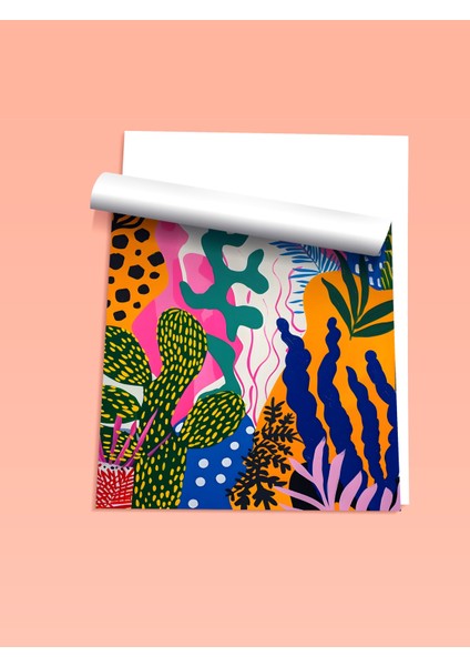 Çerçevesiz Poster, Renkli Soyut Bitkiler, Salon Dekoru Poster No: 112016 fiyatları