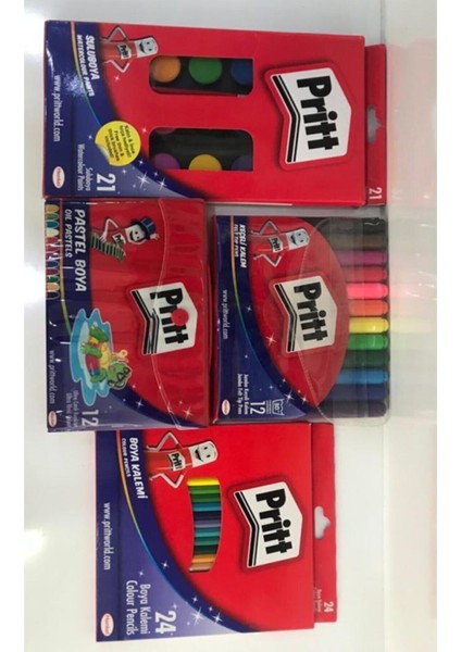 Çocuklar Için Renkli Boya Seti, Suluboya, Keçeli ve Pastel Renkler