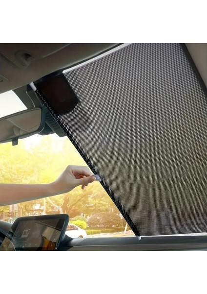 2 Adet Araba Ön Cam Güneşliği Oto Ön Cam Makaralı Güneş Koruyucu Aparat