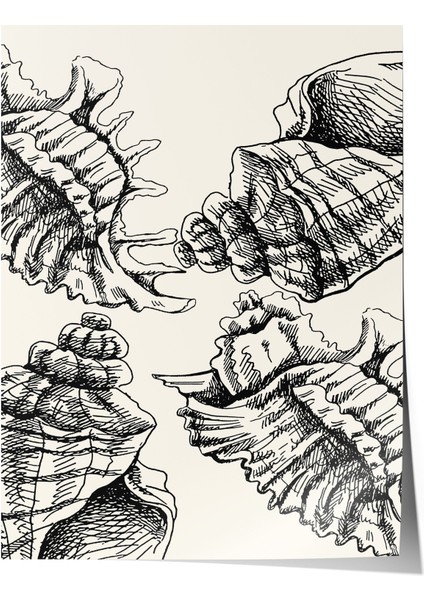 Çerçevesiz Poster, Siyah Beyaz Soyut Çizim, Yatak Odası Dekoru Poster No: 112251