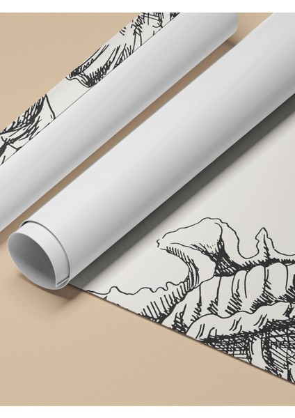 Çerçevesiz Poster, Siyah Beyaz Soyut Çizim, Yatak Odası Dekoru Poster No: 112251 fırsatları