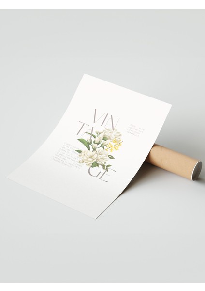Çerçevesiz Poster, Beyaz Çiçek Minimalist, Ofis Dekoru Poster No: 111828 modelleri