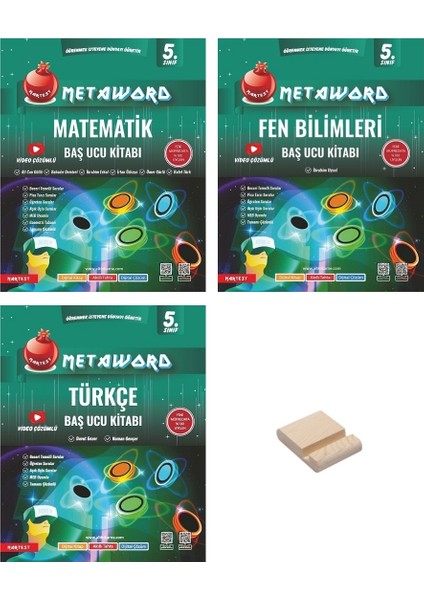 5. Sınıf Metaword Matematik Fen ve Türkçe Konu Özetli Etkinlikli Soru Bankası 3lü Set + Telefon Tutucu