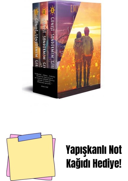 Set- Güneşi Söndürmem Gerek Serisi (3 Kitap), Ciltli + Yapışkanlı Not Kağıdı