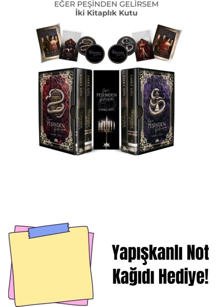 Set-Eğer Peşinden Gelirsem- Iki Kitaplık Kutu + Yapışkanlı Not Kağıdı