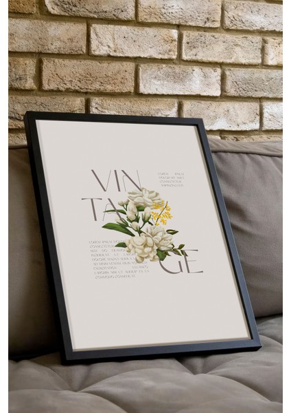 Siyah Çerçeveli Tablo, Beyaz Çiçek Minimalist, Ofis Dekoru Poster No: 111828 indirimleri