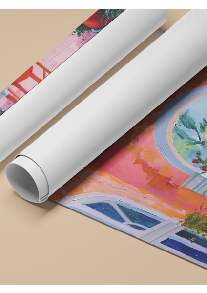 Çerçevesiz Poster, Renkli Sokak Manzarası, Salon Dekoru Poster No: 111931 fırsatları